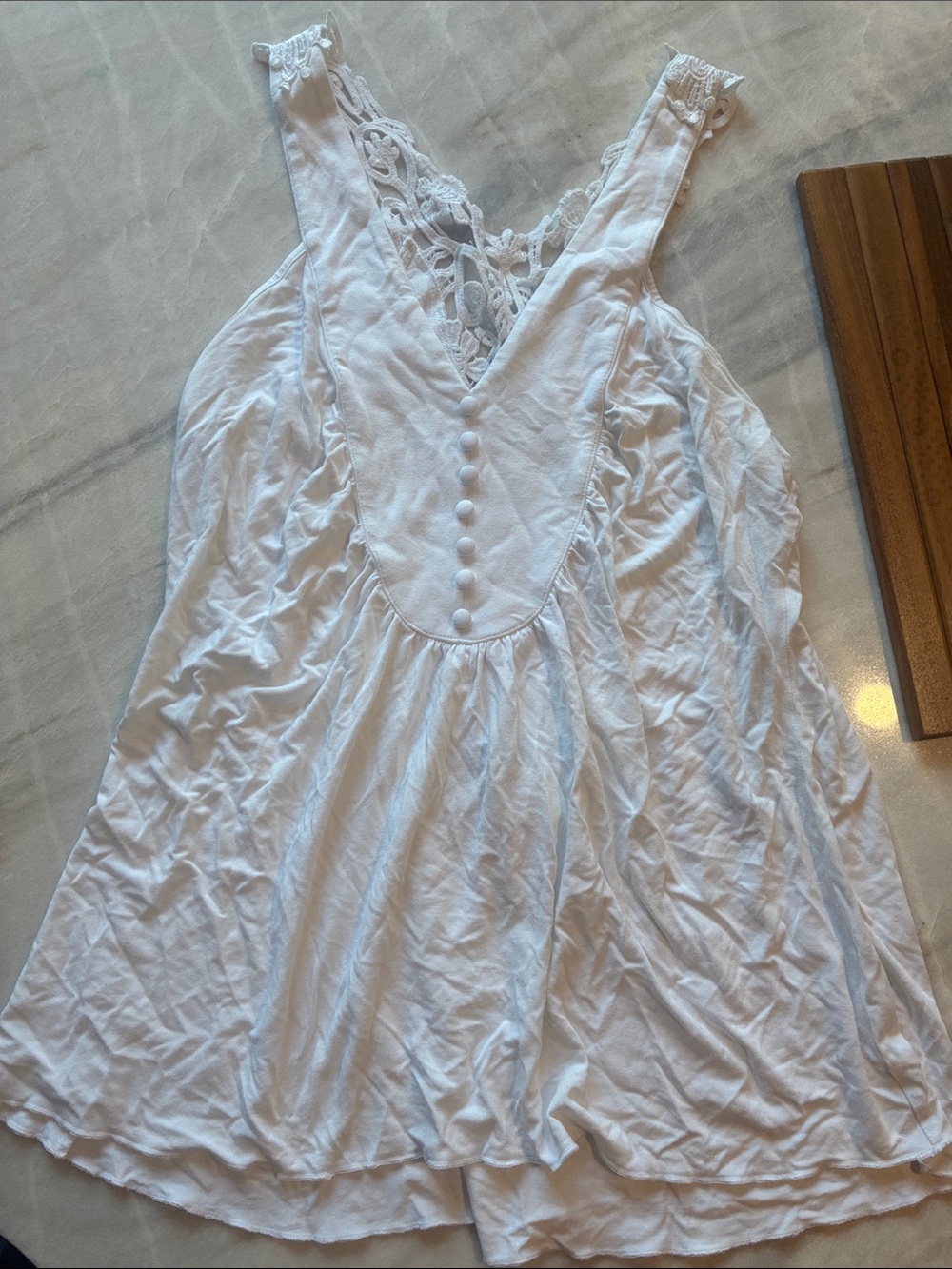 Marciano White Lace-Back Mini Dress